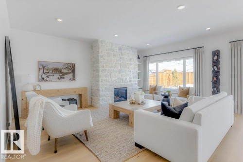 10 Redwing Wynd, St. Albert, AB - Indoor Photo Showing Living Room With Fireplace