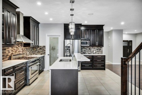 2228 22 Street, Edmonton, AB - Indoor Photo Showing Kitchen With Double Sink With Upgraded Kitchen