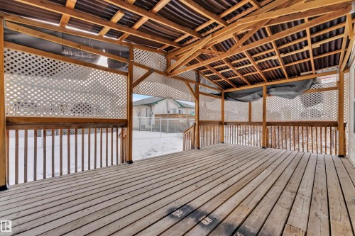 View of deck - 6741 162A Avenue, Edmonton, AB -  With Deck Patio Veranda With Exterior