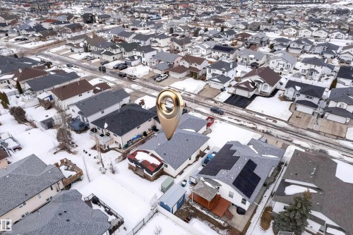 Aerial view of property's location featuring nearby suburban area - 6741 162A Avenue, Edmonton, AB - Outdoor With View