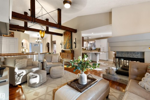 49 Berrymore Drive, St. Albert, AB - Indoor Photo Showing Living Room With Fireplace