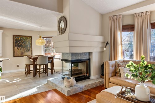 49 Berrymore Drive, St. Albert, AB - Indoor Photo Showing Living Room With Fireplace