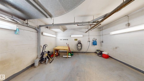 View of garage - 115 9938 104 St, Edmonton, AB - Indoor Photo Showing Garage