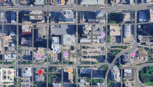 Street Map. Depicting an urban area with identified properties and thoroughfares - 115 9938 104 St, Edmonton, AB - Other