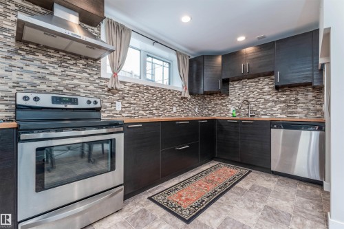 12836 107 Street, Edmonton, AB - Indoor Photo Showing Kitchen With Stainless Steel Kitchen With Upgraded Kitchen