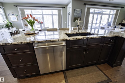 2525 Cameron Ravine Landing, Edmonton, AB - Indoor Photo Showing Kitchen With Double Sink With Upgraded Kitchen