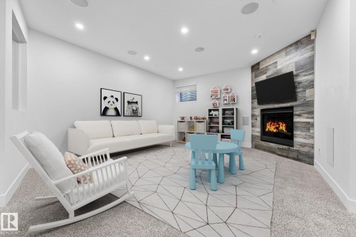 **VIRTUALLY STAGED** - 14643 92A Avenue, Edmonton, AB - Indoor With Fireplace