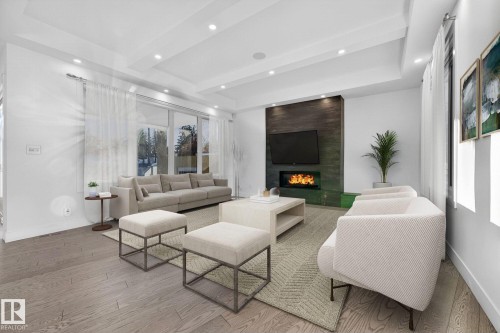 **VIRTUALLY STAGED** - 14643 92A Avenue, Edmonton, AB - Indoor With Fireplace