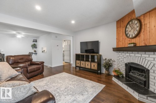 103 10528 29 Avenue, Edmonton, AB - Indoor Photo Showing Living Room With Fireplace