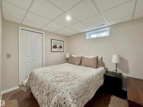 Bedroom featuring a closet and a drop ceiling - 4 Wolf Crescent Nw, Edmonton, AB - Indoor Photo Showing Bedroom