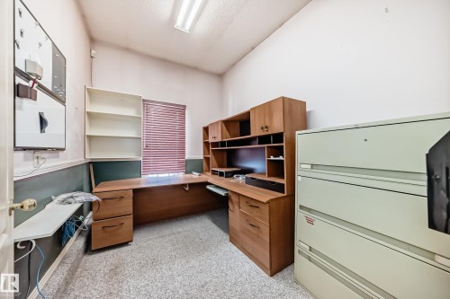 Office in Garage. - 170 Blackburn Drive W, Edmonton, AB - Indoor Photo Showing Office