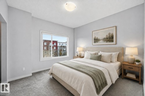 Virtually staged - 16 804 Welsh Drive, Edmonton, AB - Indoor Photo Showing Bedroom
