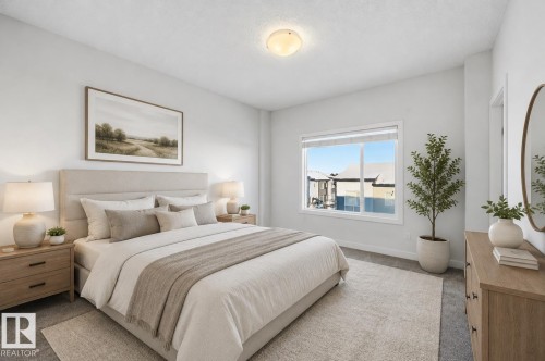 Virtually staged - 54 804 Welsh Drive, Edmonton, AB - Indoor Photo Showing Bedroom