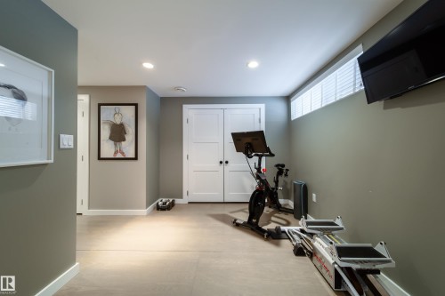lower level - 8332 120 Street, Edmonton, AB - Indoor Photo Showing Gym Room