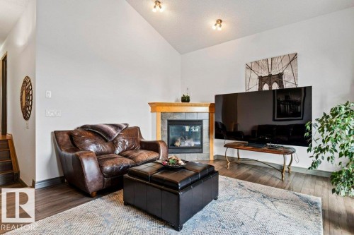 16820 57 Street, Edmonton, AB - Indoor Photo Showing Living Room With Fireplace