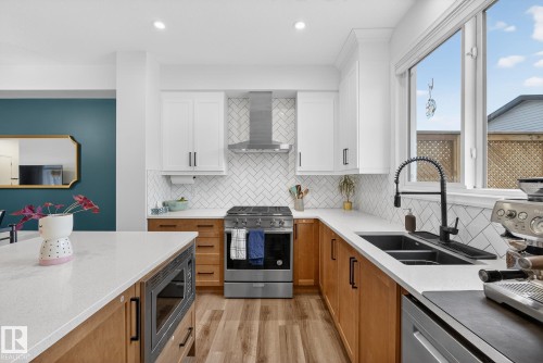 203 Charlesworth Drive, Edmonton, AB - Indoor Photo Showing Kitchen With Double Sink With Upgraded Kitchen