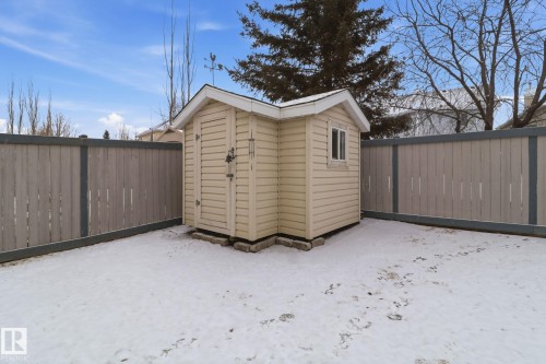 View of shed with a fenced backyard - 8311 11 Avenue, Edmonton, AB - Outdoor