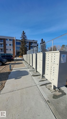 The property features a row of individual mailboxes, a paved sidewalk, and a gravel parking area - 12 11265 31 Avenue, Edmonton, AB - Outdoor