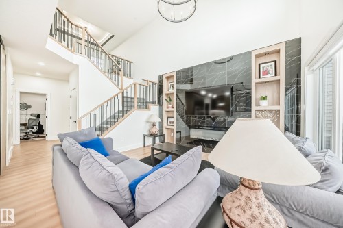 14 Edgefield Way, St. Albert, AB - Indoor Photo Showing Living Room With Fireplace