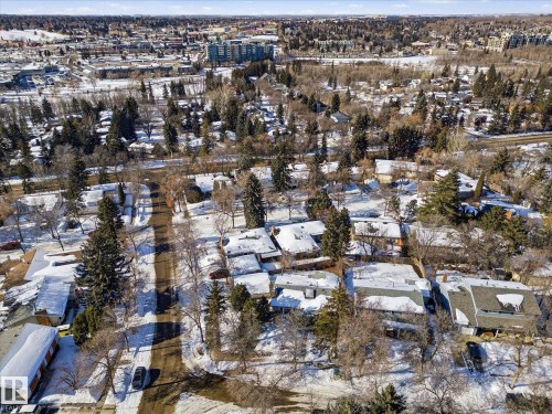 Snowy aerial view featuring a residential view - 83 Bellevue Crescent, St. Albert, AB - Outdoor With View