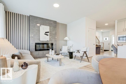 8628 183 Avenue, Edmonton, AB - Indoor Photo Showing Living Room With Fireplace