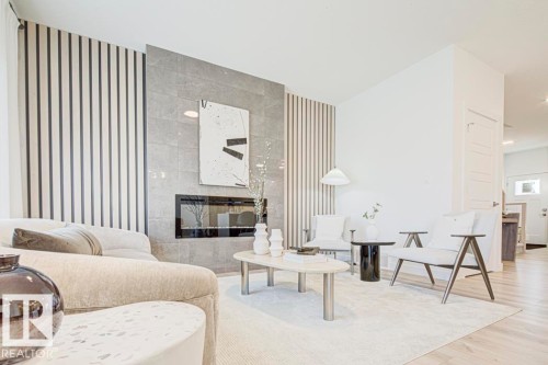8628 183 Avenue, Edmonton, AB - Indoor Photo Showing Living Room With Fireplace