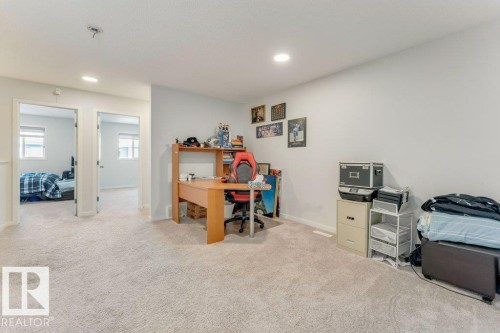 Office space featuring light carpet and recessed lighting - 1323 South Creek Link, Stony Plain, AB - Indoor