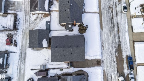 View of snowy aerial view - 4615 49 Avenue, Redwater, AB - Outdoor