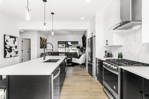 8280 Chappelle Way, Edmonton, AB - Indoor Photo Showing Kitchen With Upgraded Kitchen