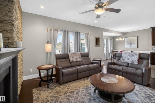 207 Bremner Crescent, Fort Saskatchewan, AB - Indoor Photo Showing Living Room With Fireplace