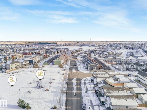 Aerial view of the neighborhood showcasing residential properties with snow-covered roofs - 1920 24 Street, Edmonton, AB - Outdoor With View