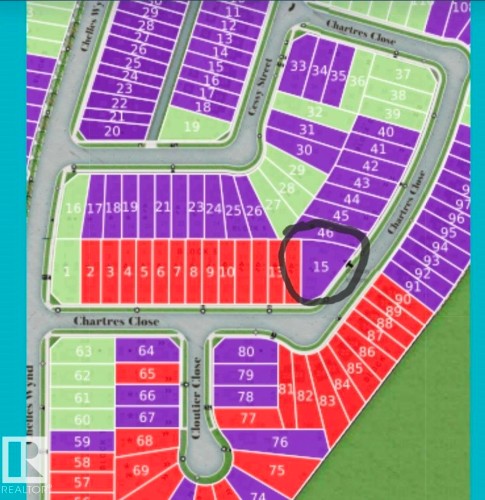 Plat Map. Illustrating the property's numerical designation within the development - 30 Chartres Close Nw, St. Albert, AB 