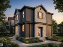 The property features a stone and board and batten facade - 30 Chartres Close Nw, St. Albert, AB  - Outdoor With Facade 