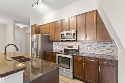 425 6083 Maynard Way, Edmonton, AB - Indoor Photo Showing Kitchen With Double Sink With Upgraded Kitchen