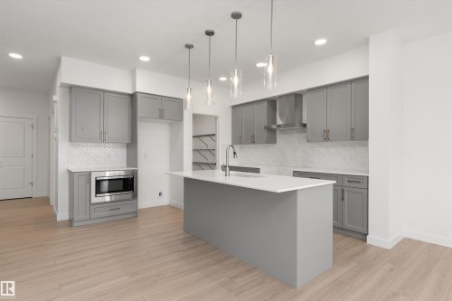 19127 20 Avenue, Edmonton, AB - Indoor Photo Showing Kitchen With Upgraded Kitchen