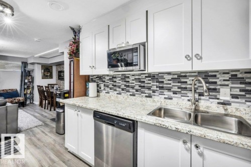 3740 29 Street, Edmonton, AB - Indoor Photo Showing Kitchen With Double Sink With Upgraded Kitchen