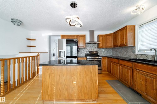 18007 57 Avenue, Edmonton, AB - Indoor Photo Showing Kitchen With Double Sink
