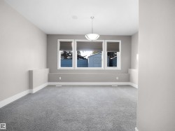 Spare room with light colored carpet and baseboards - 
