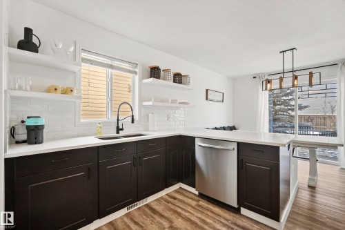 8318 Shaske Crescent, Edmonton, AB - Indoor Photo Showing Kitchen With Double Sink