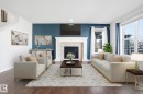 1220 Secord Landing Landing, Edmonton, AB  - Indoor Photo Showing Living Room With Fireplace 