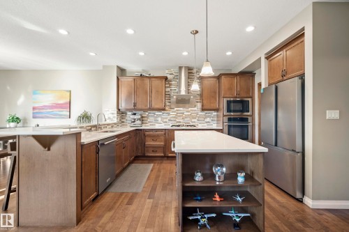 3689 Atkinson Loop, Edmonton, AB - Indoor Photo Showing Kitchen With Stainless Steel Kitchen With Upgraded Kitchen