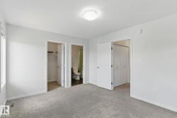 Room featuring light grey carpeting, white walls, and a ceiling-mounted light fixture - 