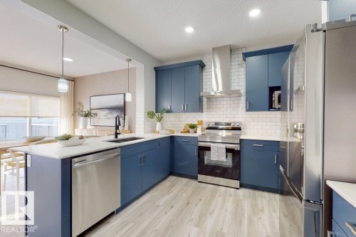 19111 20 Avenue, Edmonton, AB - Indoor Photo Showing Kitchen With Upgraded Kitchen