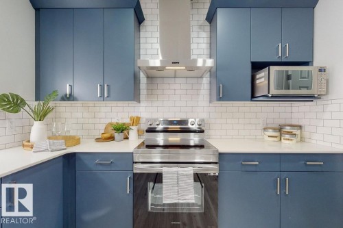 19111 20 Avenue, Edmonton, AB - Indoor Photo Showing Kitchen With Upgraded Kitchen