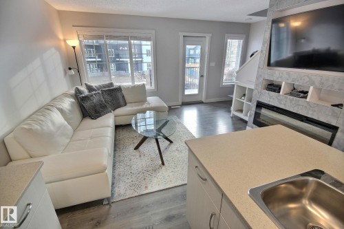846 Daniels Way, Edmonton, AB - Indoor Photo Showing Living Room With Fireplace