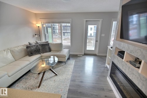 846 Daniels Way, Edmonton, AB - Indoor Photo Showing Living Room With Fireplace