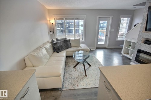 846 Daniels Way, Edmonton, AB - Indoor Photo Showing Living Room With Fireplace