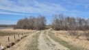 Expansive natural landscape featuring a winding gravel path, a body of water, mature deciduous trees, and a wooden fence line - 11 Twin Lakes Drive, Rural Lamont County, AB 