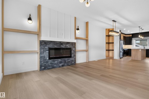 37 River Birch Way, St. Albert, AB - Indoor Photo Showing Living Room With Fireplace