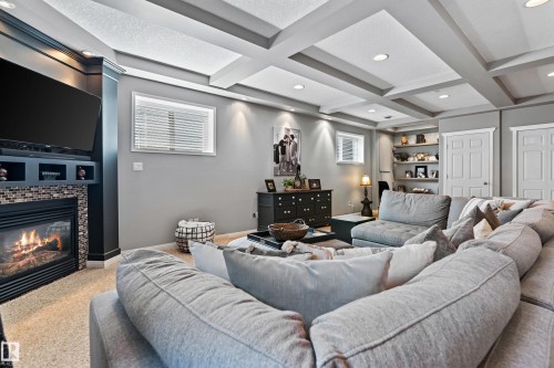 16507 81 Street, Edmonton, AB - Indoor Photo Showing Living Room With Fireplace